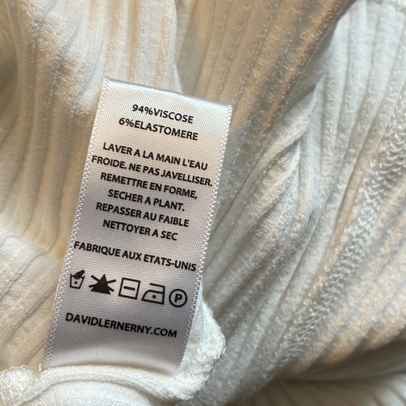 David Lerner New York Viscose Blend Ribbed Racerback White Tank Top Size S - Picture 9 of 9